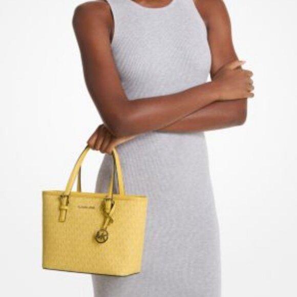 NWT Michael Kors Jet Set Travel Extra-Small Logo Top-Zip Tote Bag - Picture 6 of 6